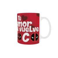 🖤🥴 Taza Deadpool – "Tu amor me vuelve loco" | Cerámica 330 ml 🥴🖤 Desayuno Superheroes Stamina - details 3