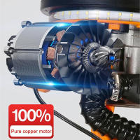 Lijadora de yeso eléctrica 1390W 225mm con sistema de aspiración automática sin polvo 6 velocidades regulables luz LED máquina lijadora de paredes y techos con mango telescópico para lijado de juntas masilla paneles de yeso Lijadora para yeso - details 3