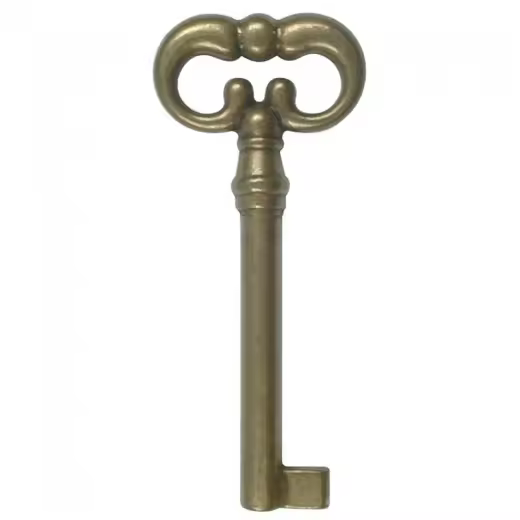 LLAVE CLASICA PROVENZAL ORO VIEJO L75 LARGA. CAÑA 45mm. - 1