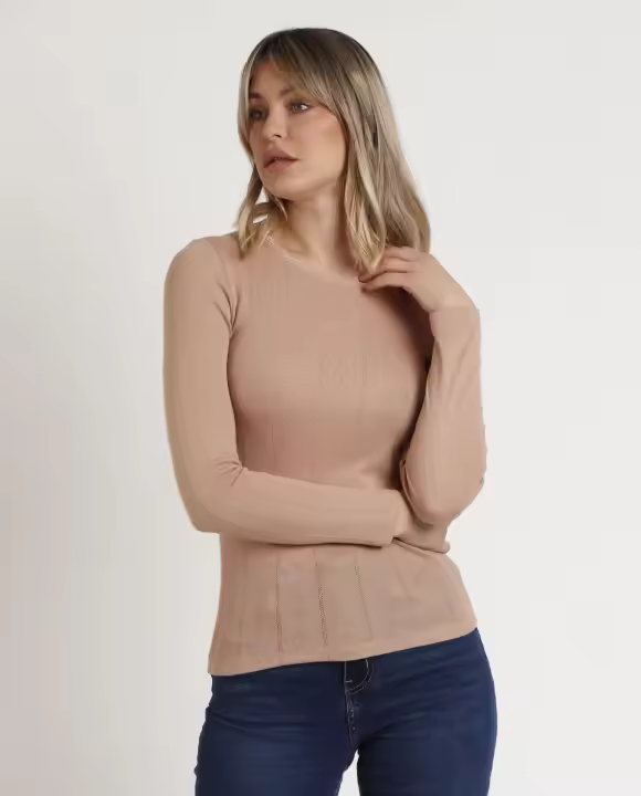 ADMAS Camiseta Manga Larga Canalé para Mujer - 1