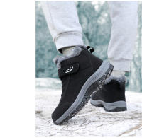 Botas De Invierno Para Hombre De Algodón Con Veludo Cálido Impermeables Antideslizantes Resistentes Al Desgaste Deportivas Al Aire Libre Botines De Nieve Con Cierre De Correas Y Suela De TPR - details 15