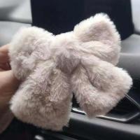 Juego De Clip Para El Cabello De Peluche Lindo Con Lazo De Tela Accesorios Para El Cabello De Color Sólido Para Uso Diario - details 7