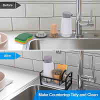 Soporte Para Esponja Y Detergente En Acero Inoxidable Organizador De Cocina Drenaje Racks Y Almacenamiento Ecológico Para Esterilla De Lavabo - details 4