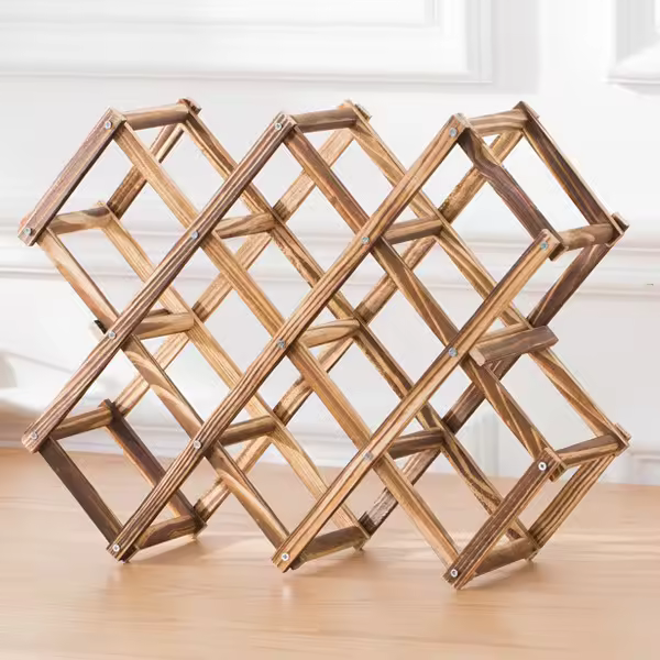 Estante De Madera Para Vino 3/10 Botellas Soporte De Cocina Organizador De Almacenamiento Para Barra Estilo De Exposición - 1