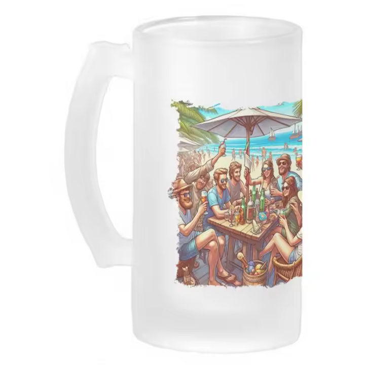 MERCHANDMANIA JARRA CERVEZA CRISTAL playa amigos fiesta chiringuito verano beach club esmerilada esmerilado 500ml - 1