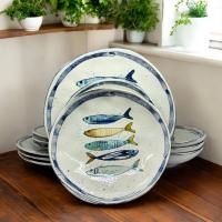 Vajilla La Mediterránea 12 platos, para 4 personas; 4 platos llanos grandes 26cm; 4 platos para postre 20cm; 4 platos hondos para sopa o ensalada 20x5 cm - details 0