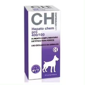 CHEMICALIBERICA. Hepato Chem Pro 400/100 para Perros con insuficiencia hepática 30 Comprimidos. Suplemento dietético indicado para ayudar a la función hepática en casos de insuficiencia hepática - 1
