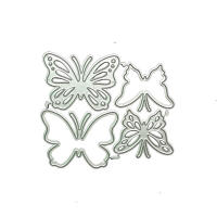 4 Piezas De Plástico Molido Herramienta De Corte De Mariposa Metal Stencil Scrapbooking Álbum De Fotos Decoración De Tarjeta De Papel Embossing - details 3