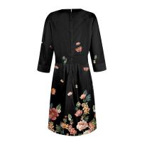 Vestido Para Mujer Traf 2024 De Manga 3/4 Casual Y Elegante Con Bolsillo Y Cierre Trasero Vestido Femenino De Organza Mid-calf Para Todas Las Temporadas - details 27