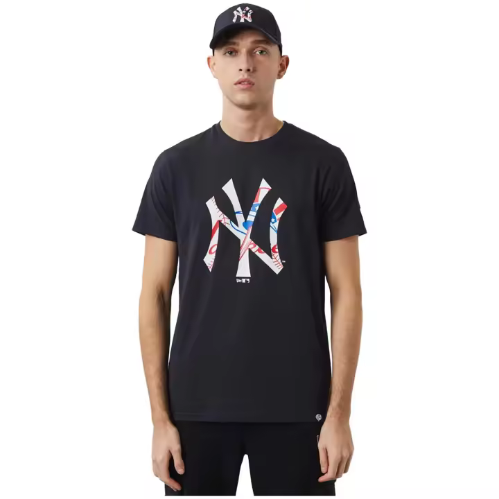 Camiseta de Manga Corta New Era Mlb Dble Logo para hombre en color negro - 1