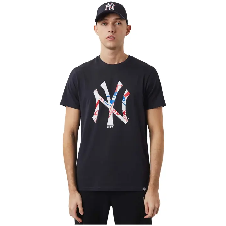 Camiseta de Manga Corta New Era Mlb Dble Logo para hombre en color negro - 1