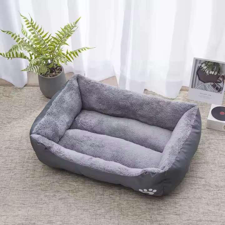 Cama De Invierno Suave Y Cálida Para Perros Y Gatos Grande Mediana Pequeña Resistente Al Agua Con Patrón Cuadrado Colorido Sofá Para Mascotas - 1