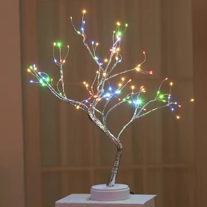 Luces De Árbol LED Decorativas Artificiales Luz De Hadas Operadas Por Batería Para Mesa Bonsái Lámpara Para Fiesta Navidad Camping Decoración De Verano - 1