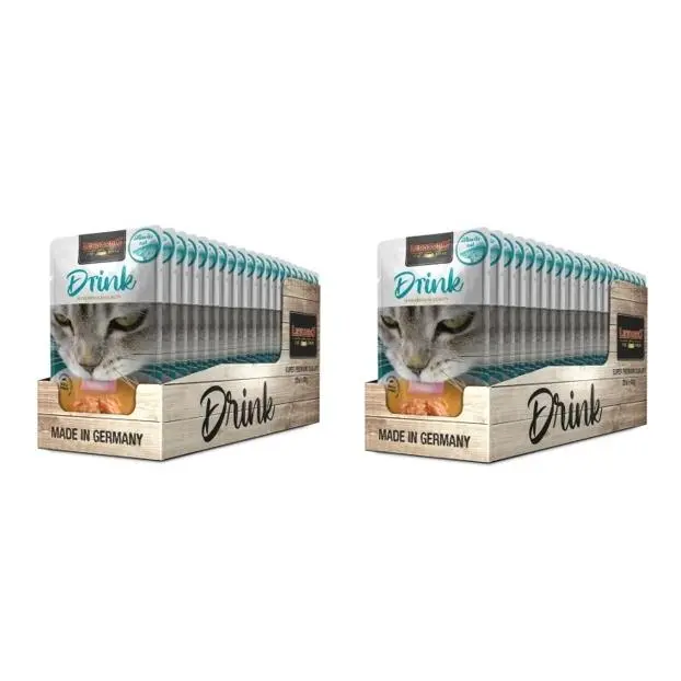 2 x Pack 20X40 Gr - Leonardo Drink Atlantic Cod. Sopa Para Gatos - Alimento complementario para gatos adultos - Promueve la ingesta de líquidos - 1