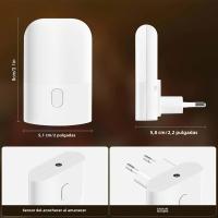 Juego De 1/2 Luces Nocturnas LED Inteligentes Mini Luz Blanca Cálida Ajustable Sensor De Luz Plug-In Para Dormitorio Baño Cocina - details 2