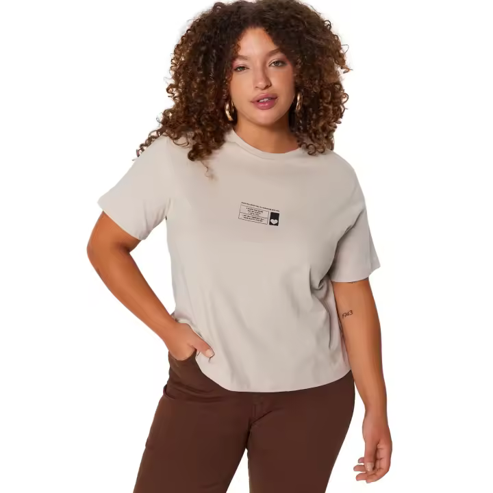Trendyol Beige Crew Neck Printed 100% Cotton Knitted T-Shirt Tbbss23Bf00027 - 1
