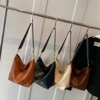 Bolso de hombro de cuero PU para Mujer, Bolsa de mano de gran capacidad, de lujo, Simple, de Color sólido, informal, de viaje, para Compases - details 3