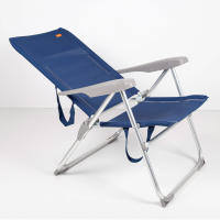 Silla de playa plegado slim Aktive, reclinable 6 posiciones antivuelco azul marino, medidas 47x60x94cm, aluminio, peso máx. 110 kg. - details 6