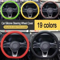 Cubierta De Guantes Para Volante Universal De Silicona Colorido Suave Decoración Automotriz DIY Accesorios Para Coche - details 0