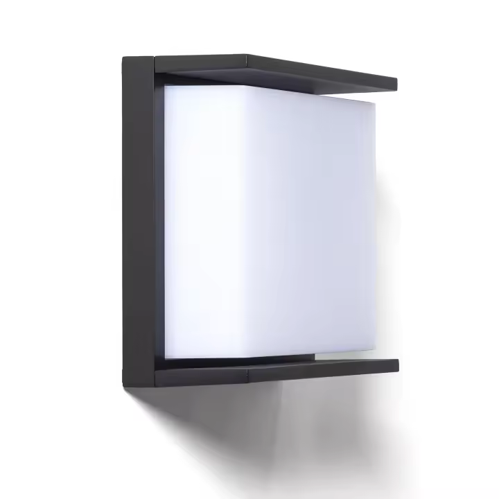Ledkia Aplique de Pared Exterior LED 18W Iluminación Cuadrado Negro Rimen Negro - 1