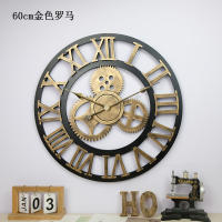 Reloj de pared Silencioso de Madera de estilo industrial Reloj de pared Retro con engranajes Americanos - details 1