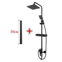 Cecodadi Columna Ducha con Grifo Negra Altura Regulable 90-124cm, Columna de Ducha con Alcachofa Cuadrado 26x19cm para Baño - details 1