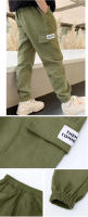 Pantalones De Cargo Para Niños Moda Primavera Otoño Con Letras Deportivas Estilo Casual Delgados Cintura Media Talla Verdadera - details 5