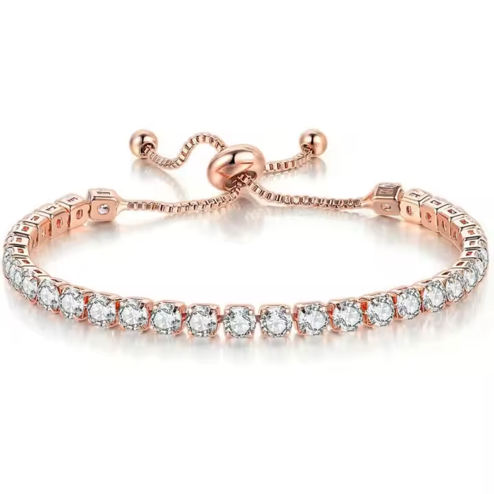 Pulsera de tenis clásica y brillante, cadena de muñeca de cristal, accesorios de mano ajustables, joyería para mujeres y niñas - 1