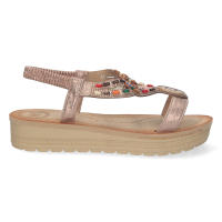 Davinia Shoes Sandalia Plana para Mujer, Comoda, con Detalles en la Pala, y Cierre Elastico en el Talon Shoes&Blues.es AA-14-Champan - details 1
