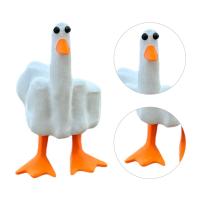 Estatua De Resina Creativa Y Divertida De Pato Pequeño Con Dedo Del Middle Decoración De Escritorio Para El Hogar Y Jardín Regalo Único - details 6
