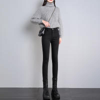 Nuevas Jeans Térmicas Para Mujer Invierno Con Forro De Plush Cálidos Y Elásticos Skinny Denim Gruesos Para Estudiantes Trousers De Madre Con Fur - details 15