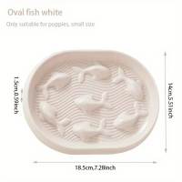 Tazón De Alimentos En Forma De Pescado Oval Para Gatos Plástico Anti-Rotura Tamaño 18x14x2cm Para Mascotas - details 4