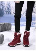 Botas De Tobillo Para Mujer Invierno Calor No Derrapante Negras Botas De Nieve Con Cordones Chaussures Femme Botines Mujer Planas - details 17