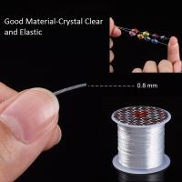 Cadena Elástica Crystals Para Pulseras De Estiramiento Blanco Teñido 0.8mm Alrededor De 12.02 Yardas (11m)/rollo Hecho De Poliuretano - details 3