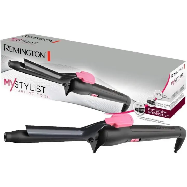 Remington Ondulador De Pelo Profesional My Stylist CI1A119 | Pinza Y Barril De 19 mm, Revestimiento De Cerámica Y Turmalina Iónica, 6 Ajustes De Temperatura Hasta 200°C, Punta Fría E Indicador LED, Para Rizos Definidos Y Suaves - 1