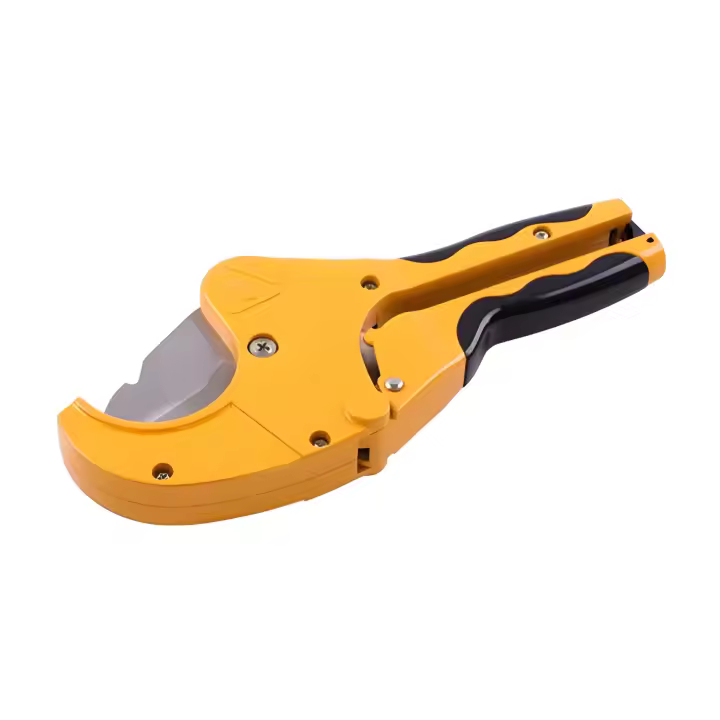 Cortatubos de Tijera BLIM - Diseño Ergonómico en Forma de V - Aluminio - Cuchilla de Acero Al Carbono - Tubos Plásticos Hasta 63 Mm - Cierre de Seguridad - Negro - 1