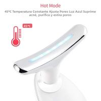 Masajeador Facial Y De Cuello 7 En 1 Para Arrugas Y Double Chin Masajeador Vibratorio Con Terapia De Luz USB Recargable Material Plástico - details 5
