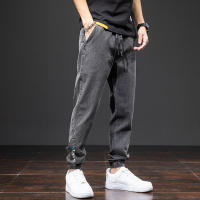 Pantalones De Jeans Cargo Azul Negro Para Hombre Estilo Callejero Primavera Verano Pantalones Harem Baggy Talla Grande Con Bolsillos Midweight - details 18