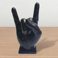 Estatua De Resina Para Decoración Del Hogar Con Postura De Mano Y Palos De Batería Moderna Adorno De Estante Accesorios De Música - details 0