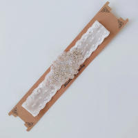 Garter De Boda Brillante Con Cristales Para Novia Accesorio De Túnel De Boda De Dos Piezas Material Poliéster Origen Hunan China - details 2