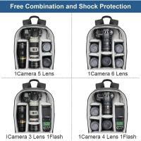 Mochila para Cámara DSLR, impermeable, compatible con portátiles de 13-14 "y accesorios (2,0, pequeña, negra) - details 0