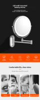 Espejo De Baño De Pared Con Luz De Rellenar Doble Cara Y Control De Temperatura De LED 3X/5X/7X/10X Magnificado De 8 Pulgadas Estilo Moderno - details 0