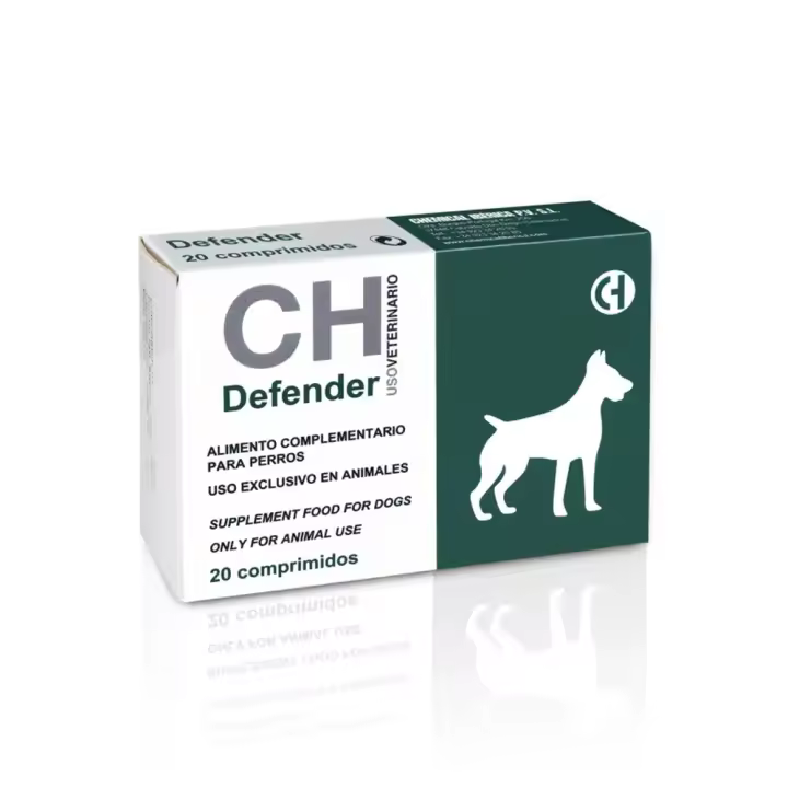 Defender 20 comprimidos suplemento natural que combate la diarrea, rehidrata y restablece la flora intestinal de perros Chemical Ibérica - 1
