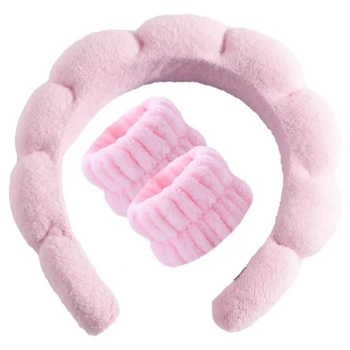 3PCs Diadema de maquillaje para Mujeres y niños espuma puff Spa para lavar La Cara cuidado de la piel yoga facial Máscara Deportiva - 1