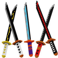 Bloques De Construcción Samurai 480Pcs Ninja Katana De Anime Japonés Con Hoja De Mariposa Juguetes Para Niños Y Adultos Bricks De Plástico Micro Bloques Auto-Desbloqueables - details 1