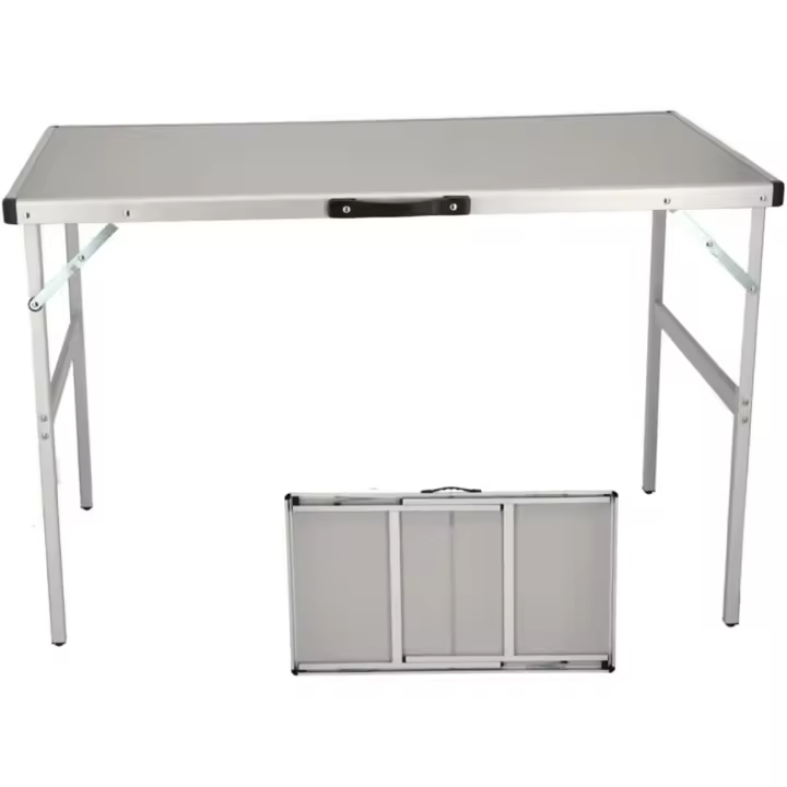 Mesa Camping Plegable de Aluminio para Jardín, Picnic y Acampada. Bandeja Auxiliar Multifunción, Portátil y Ligera de para Hogar y Viaje. (101x61x70 cm, ALU) - 1