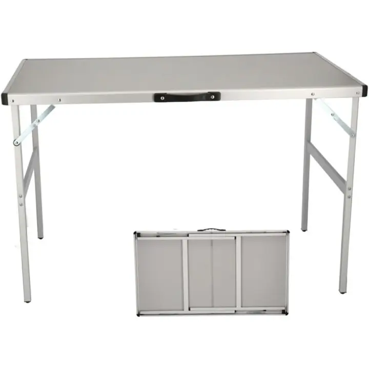 Mesa Camping Plegable de Aluminio para Jardín, Picnic y Acampada. Bandeja Auxiliar Multifunción, Portátil y Ligera de para Hogar y Viaje. (101x61x70 cm, ALU) - 1