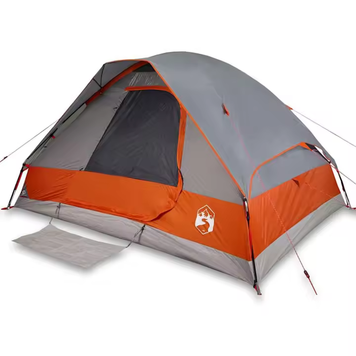 vidaXL Tienda de campaña iglú para 4 personas impermeable gris naranja - 1