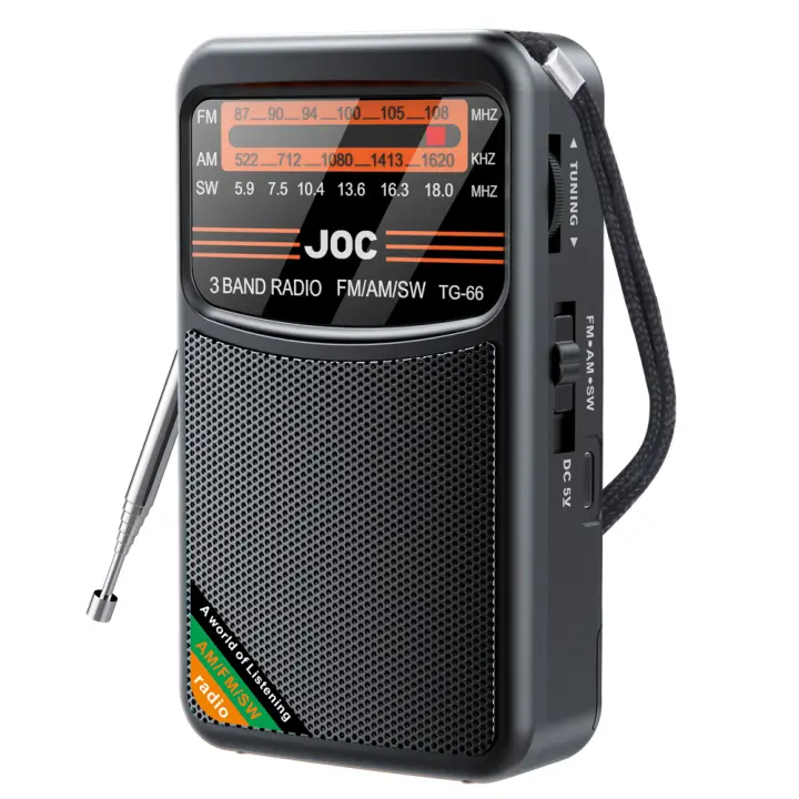 Mini Radio Portátil AM/FM/SW 3-Banda Para Correr Y Caminar Con Soporte De Auriculares Y Batería Recargable Receptor FM - 1