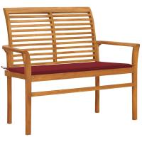 vidaXL Banco de jardín madera maciza de teca con cojín 112 cm en color Negro/Antracita/Crema y más | acolchados duraderos para sofás de jardín terraza exterior - details 3